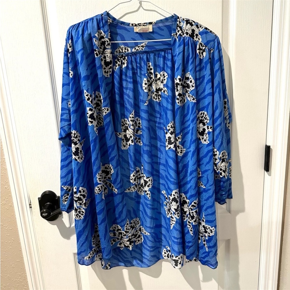 Vintage Oscar De La Renta Blue Swim Coverup